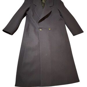 Adolfo Pure Wool Women's Black Double-Breasted Trench Coat
